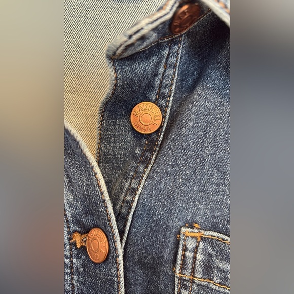 Madewell Denim Western Midi Shirtdress in Laselle Wash , sz 12 - Picture 9 of 11